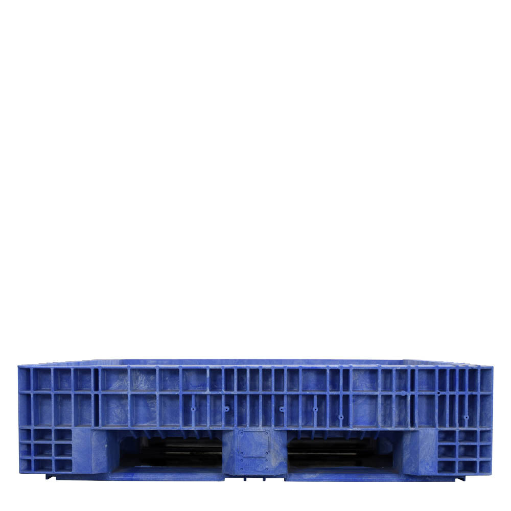 45x48x12 Blue Fixed Wall Bulk Container side view