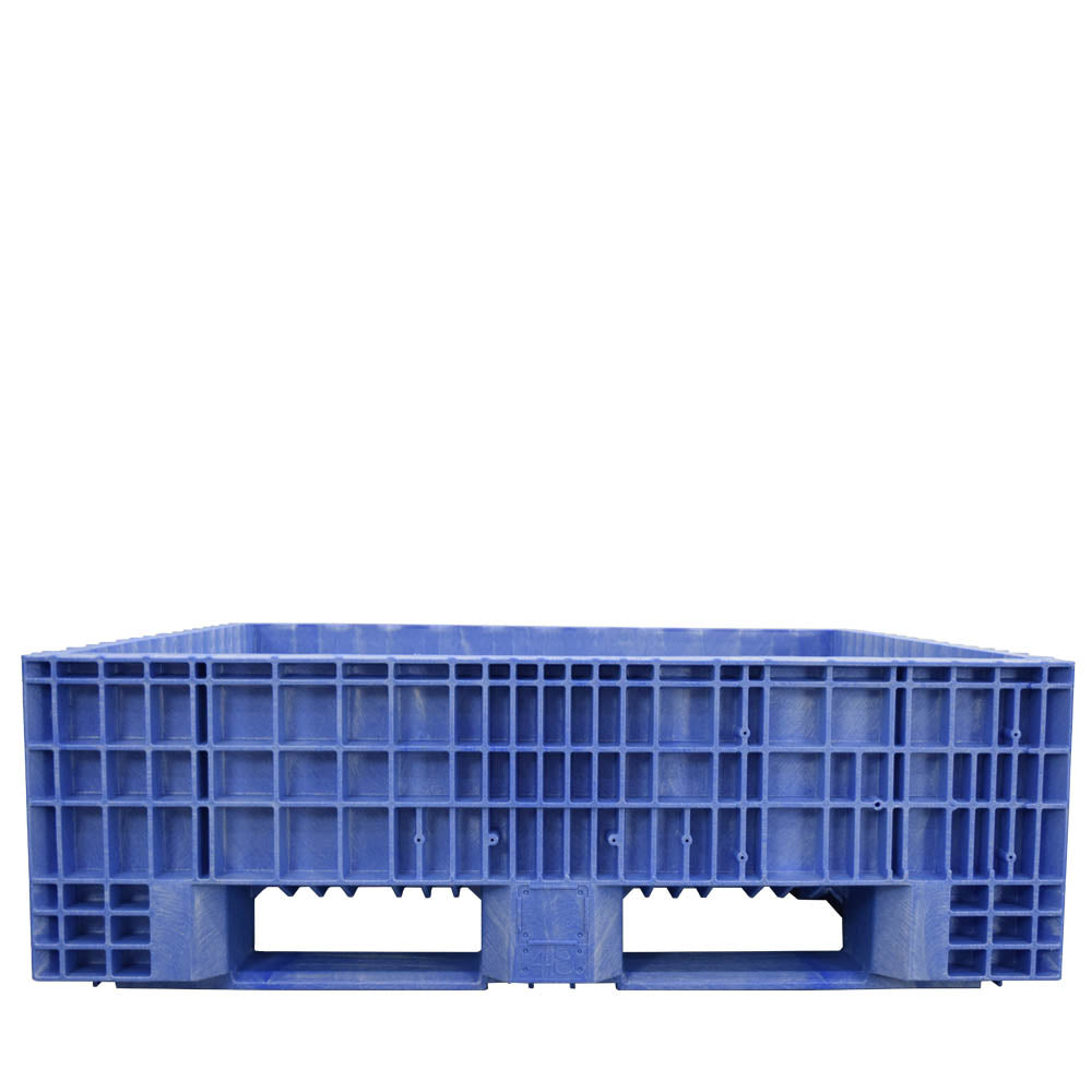 45x48x16 Blue Fixed Wall Bulk Container side view