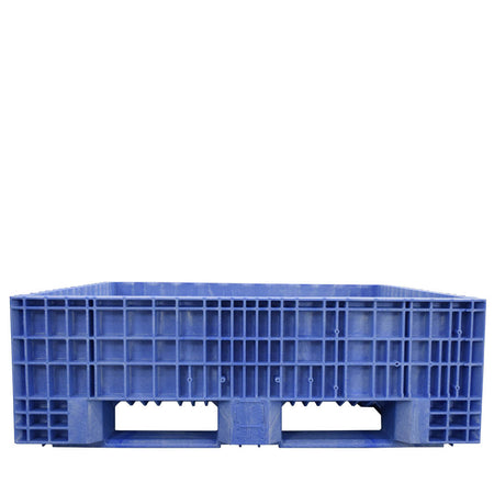 45x48x16 Blue Fixed Wall Bulk Container side view