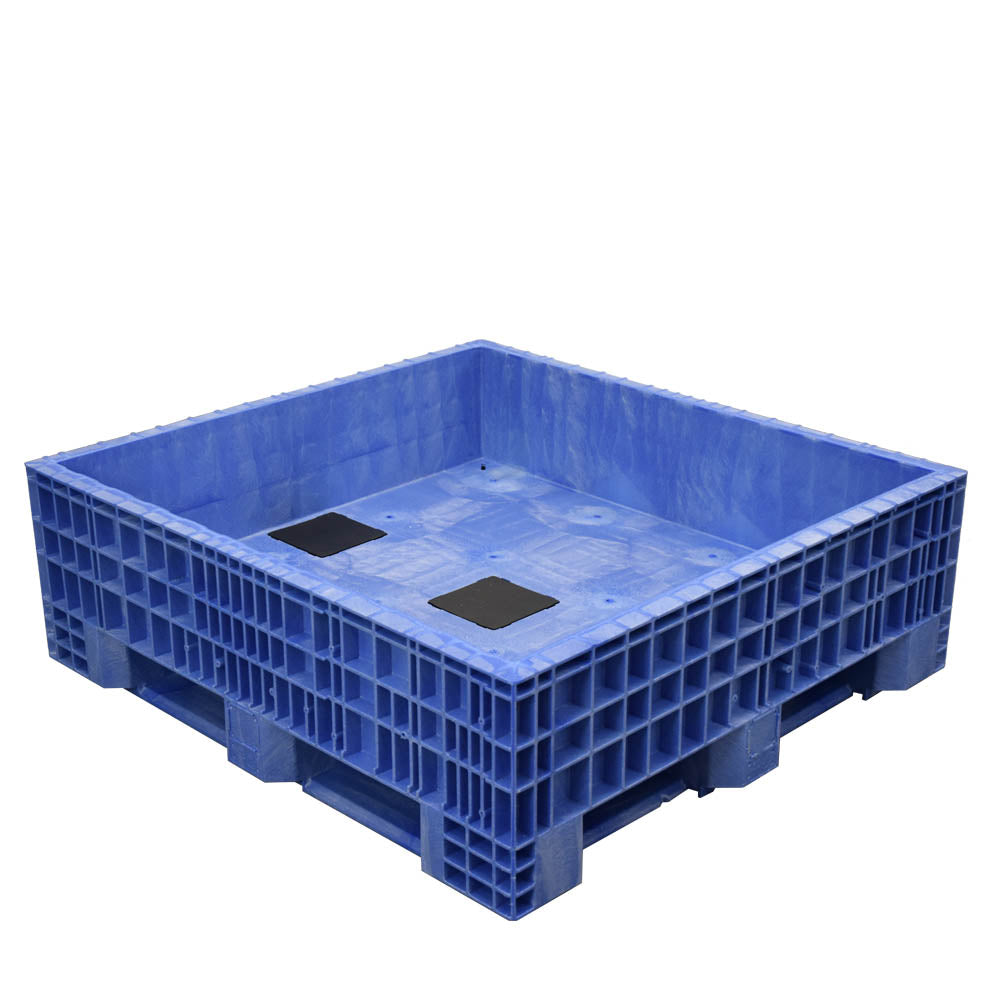 45x48x16 Blue Fixed Wall Bulk Container top view