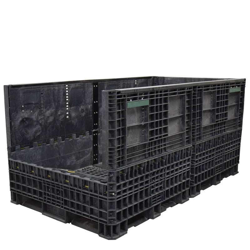 90" x 48" x 42" Extended-Length Collapsible Bulk Container one wall down