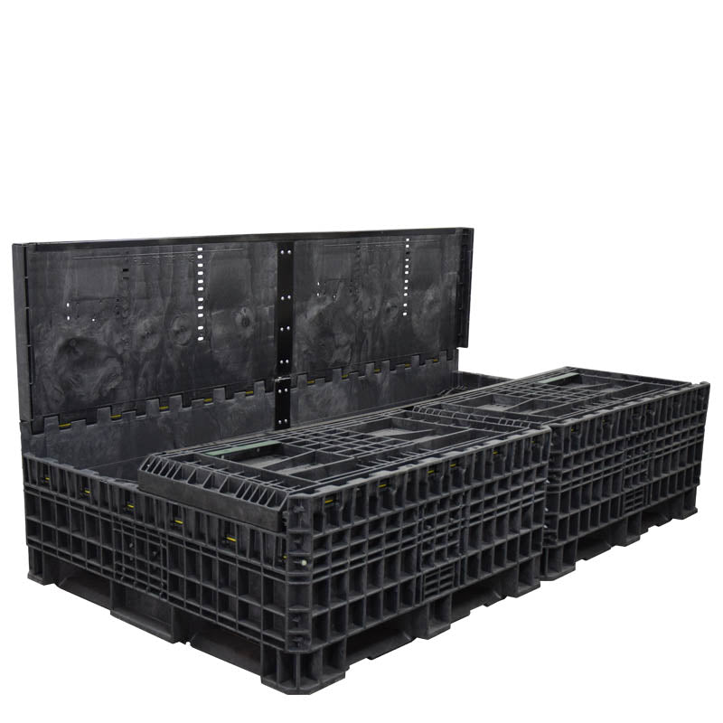 90" x 48" x 42" Extended-Length Collapsible Bulk Container three walls down
