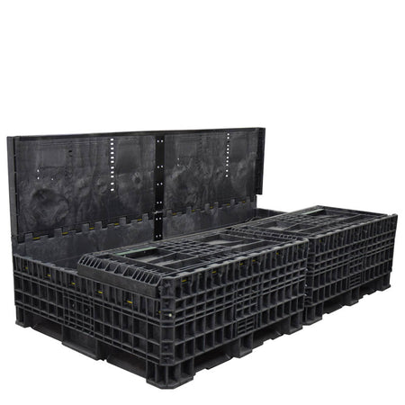 90" x 48" x 42" Extended-Length Collapsible Bulk Container three walls down
