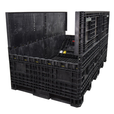 90" x 48" x 50" Extended-Length Collapsible Bulk Container two walls down