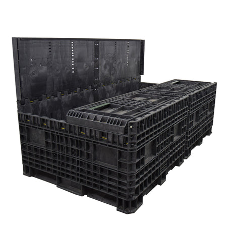 90" x 48" x 50" Extended-Length Collapsible Bulk Container three walls down
