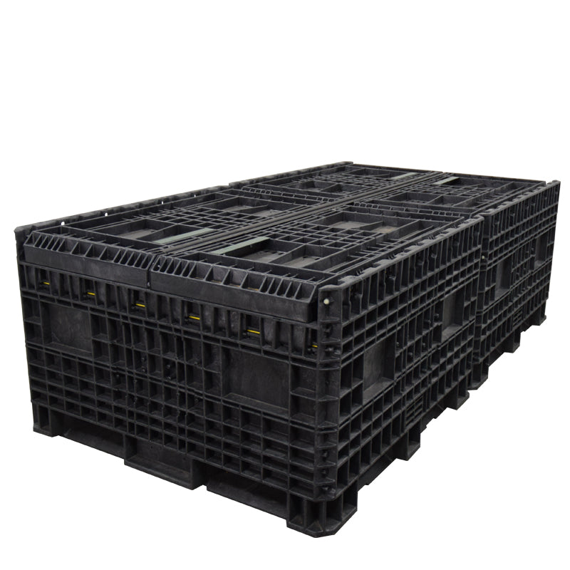 90" x 48" x 50" Extended-Length Collapsible Bulk Container collapsed 