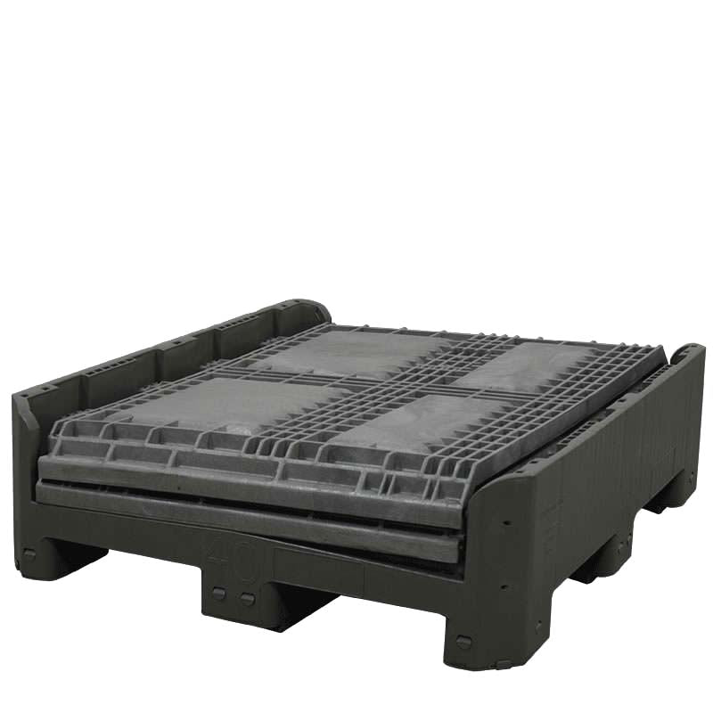 40" x 48" x 46" Medium-Duty Collapsible Bulk Container Fully Collapsed 