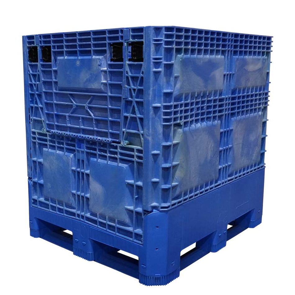 Buckhorn 40" x 48" x 46" Medium-Duty Collapsible Bulk Container Blue (2 Doors)