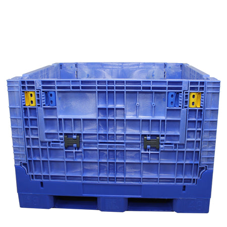 45" x 48" x 34" Blue Extra-Duty Collapsible Bulk Container front view