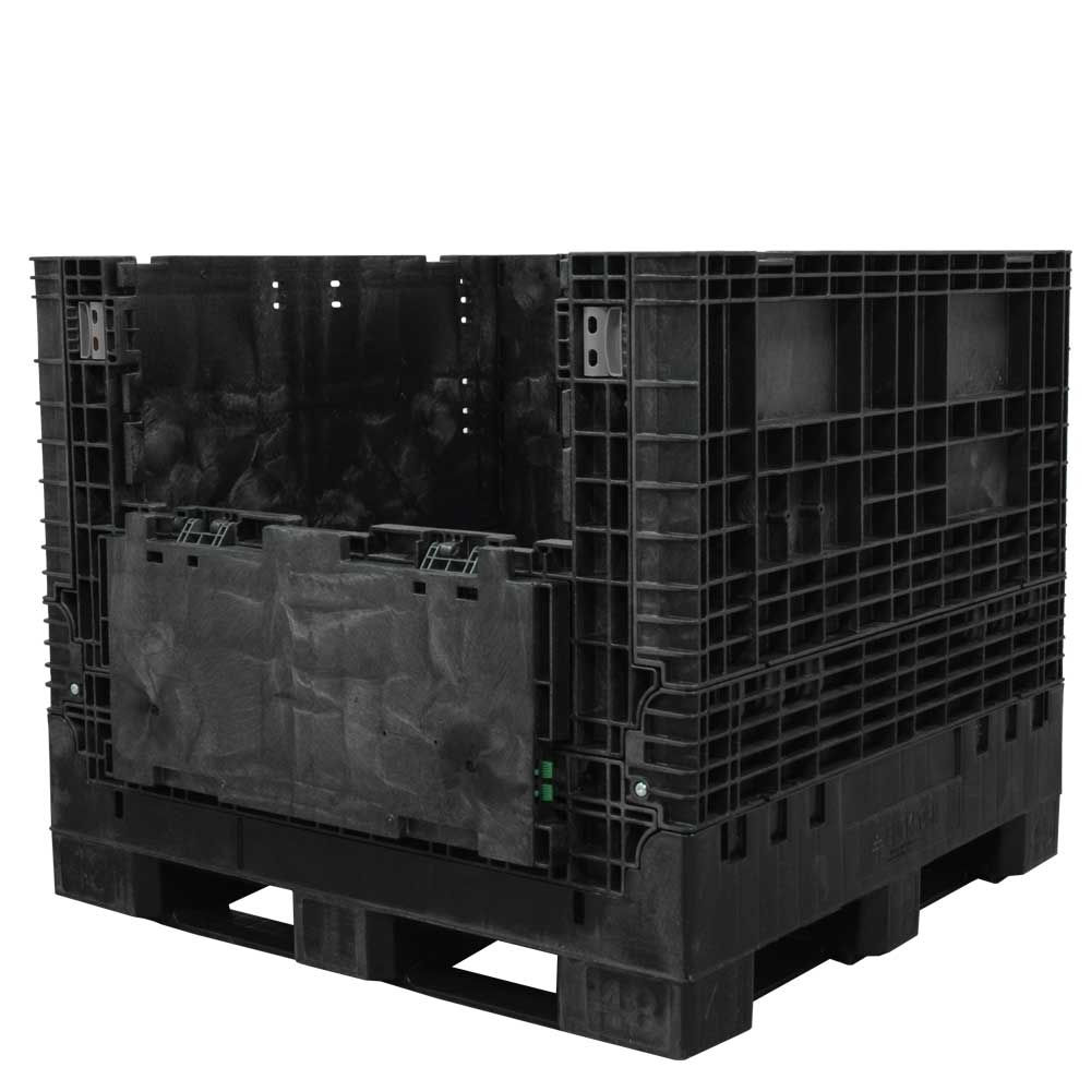 45" x 48" x 41" Solid Floor Collapsible Bulk Container one drop door