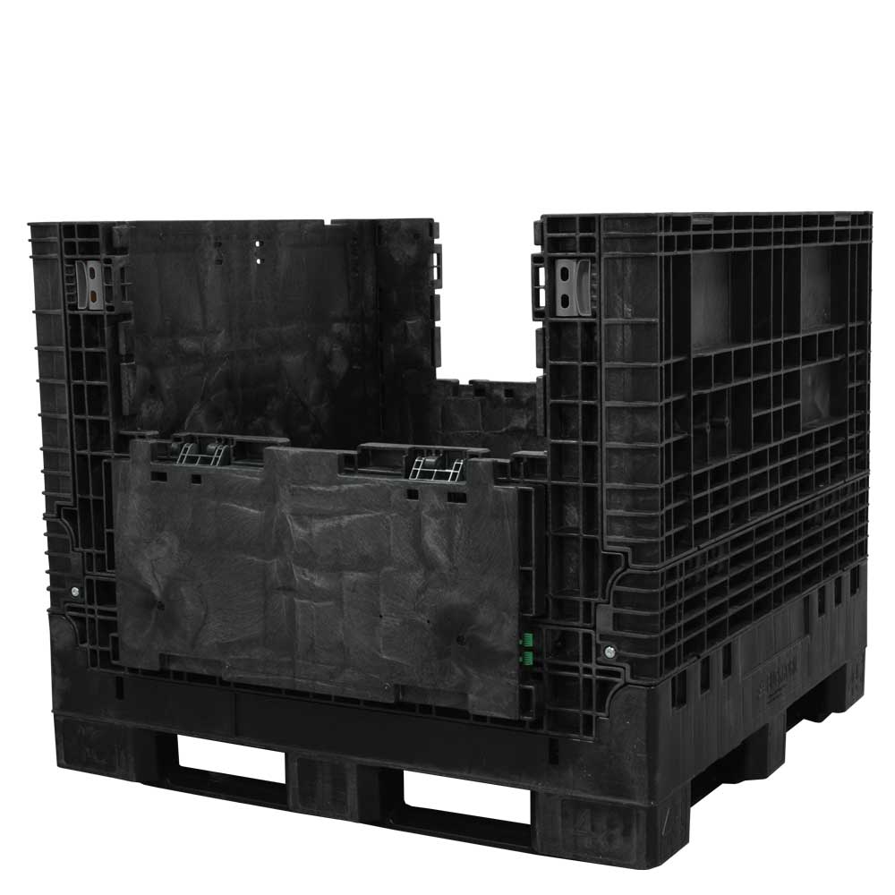 45" x 48" x 41" Solid Floor Collapsible Bulk Container two drop doors