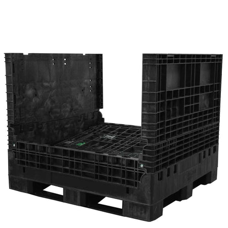 45" x 48" x 41" Solid Floor Collapsible Bulk Container two walls down