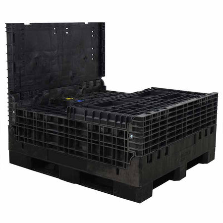 45x48x44 solid floor bulk container three walls down