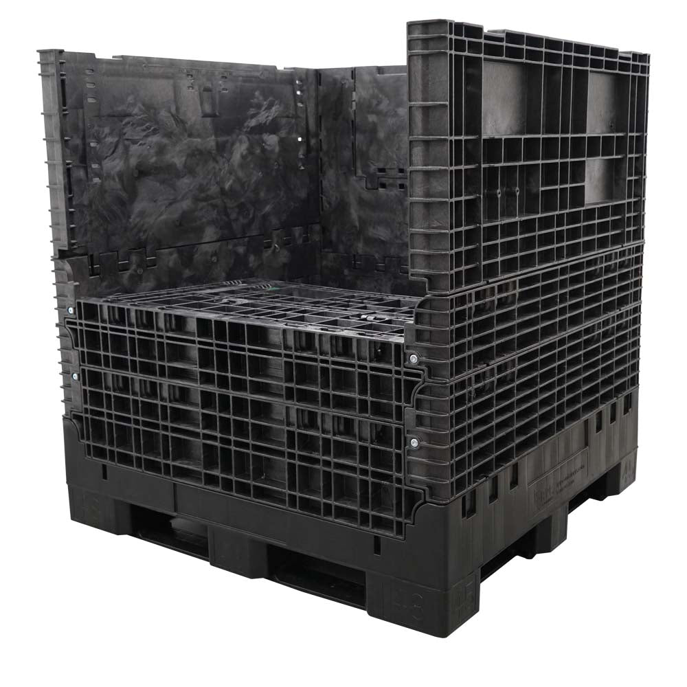 45" x 48" x 51" Solid Floor Collapsible Bulk Container one wall down
