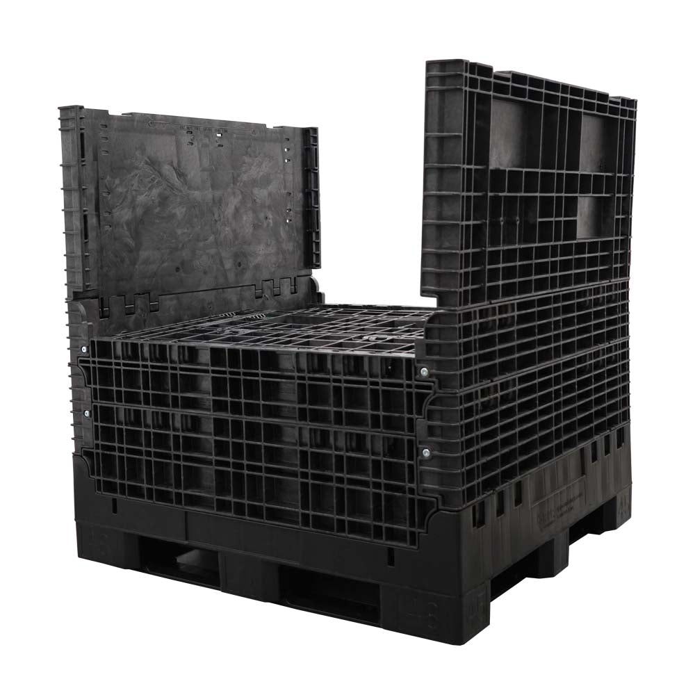 45" x 48" x 51" Solid Floor Collapsible Bulk Container two walls down