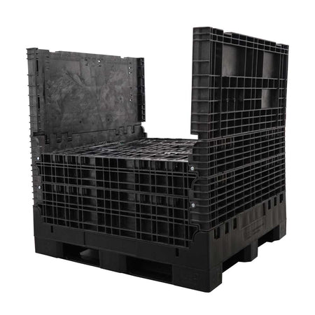 45" x 48" x 51" Solid Floor Collapsible Bulk Container two walls down