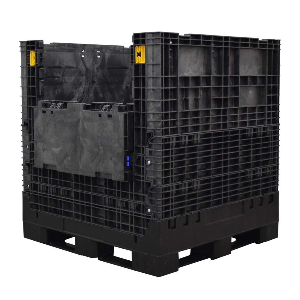 45" x 48" x 51" Solid Floor Collapsible Bulk Container one drop door