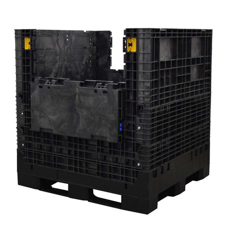 45" x 48" x 51" Solid Floor Collapsible Bulk Container two drop doors