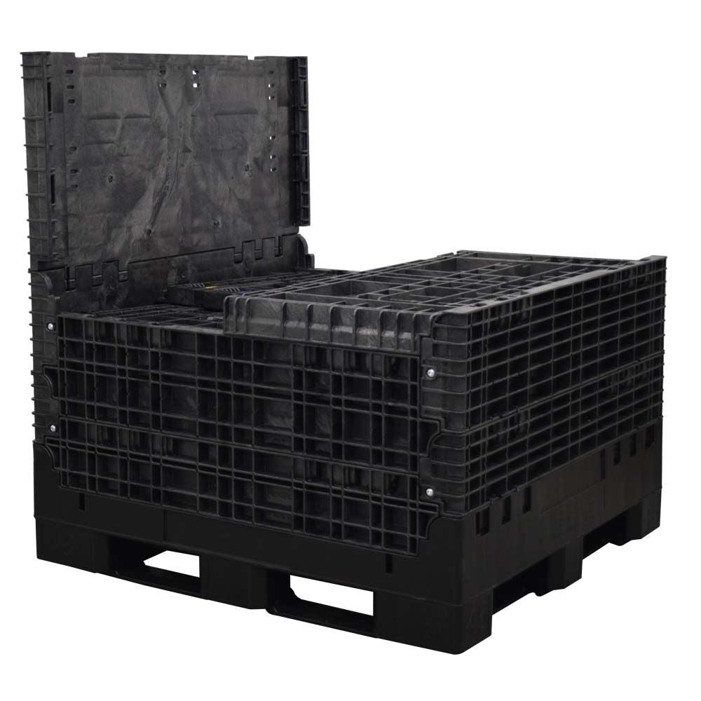45x48x51 solid foor bulk container three walls down