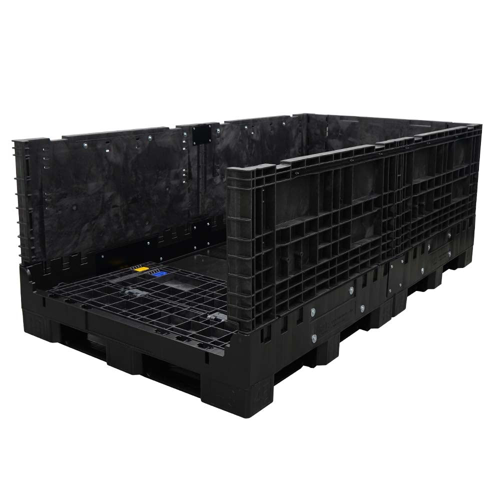 90" x 48" x 34" Medium-Duty Extended-Length Collapsible Bulk Container one wall down