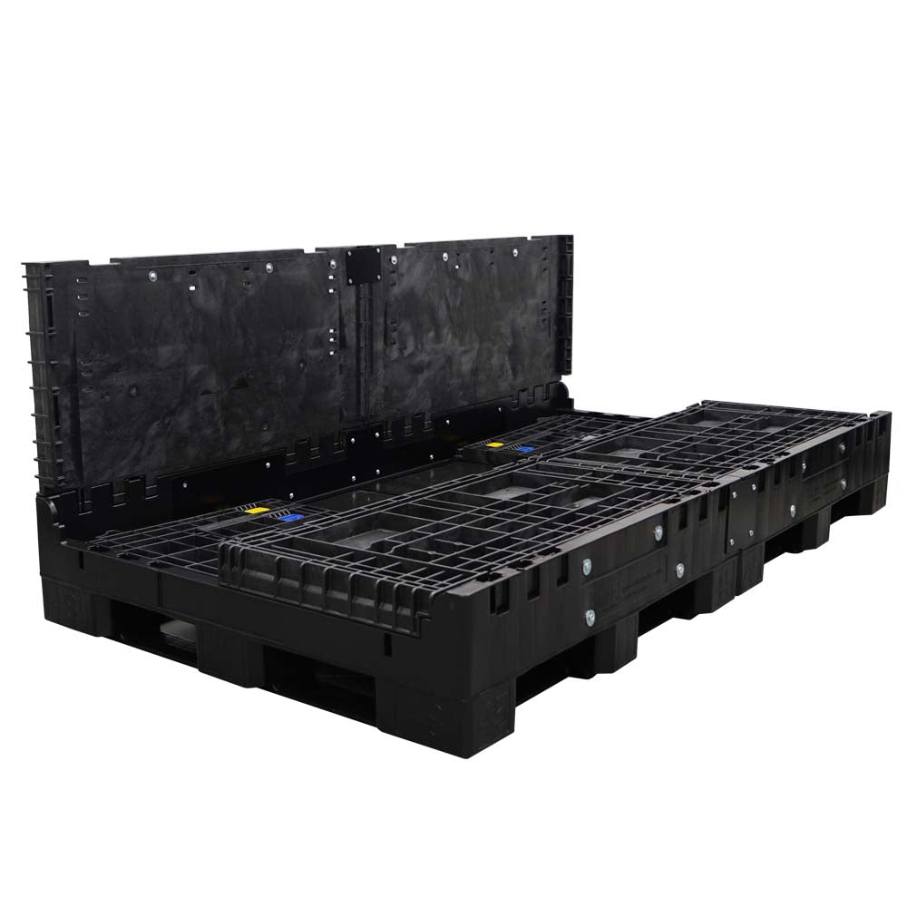90" x 48" x 34" Medium-Duty Extended-Length Collapsible Bulk Container three walls down