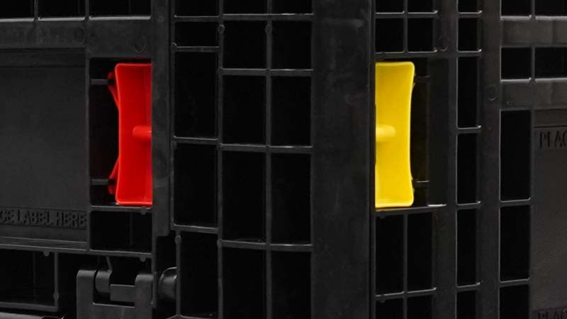 Red and yellow latches