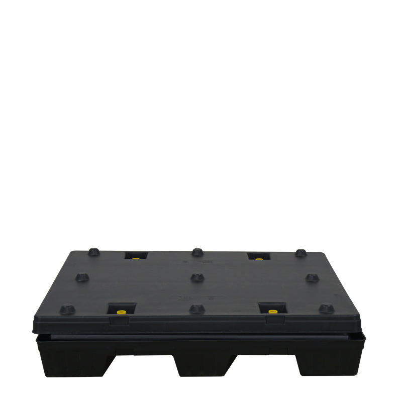 40" x 48" x 30" Plastic Pallet Pack Container fully collapsed