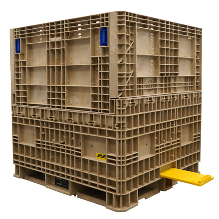 45x48x50 tan hopper with slide gate out