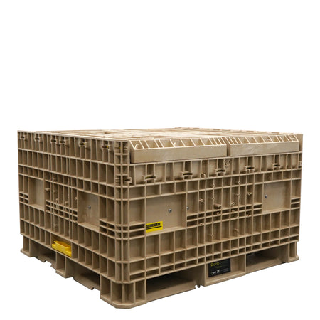 Fully collapsed 45x48x50 tan hopper
