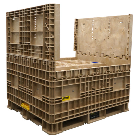 Two walls down 45 x 48 x 50 tan hopper 