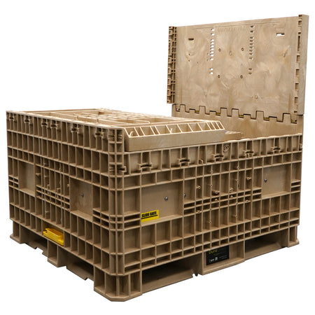 45 x 48 x 50 third wall collapsed tan hopper
