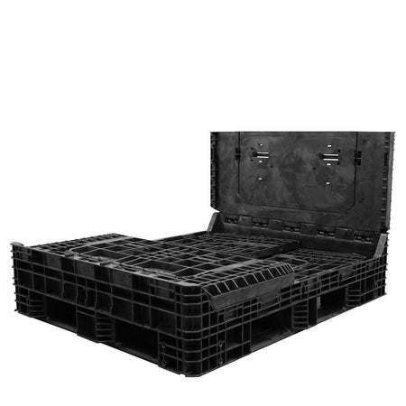 57" x 48" x 34" Extended-Length Collapsible Bulk Container three walls down