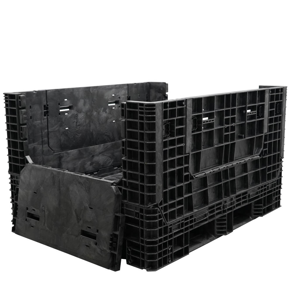57" x 48" x 34" Extended-Length Collapsible Bulk Container two doors