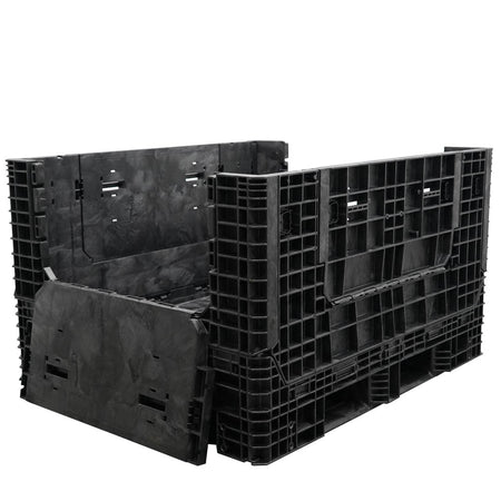 57" x 48" x 34" Extended-Length Collapsible Bulk Container two doors