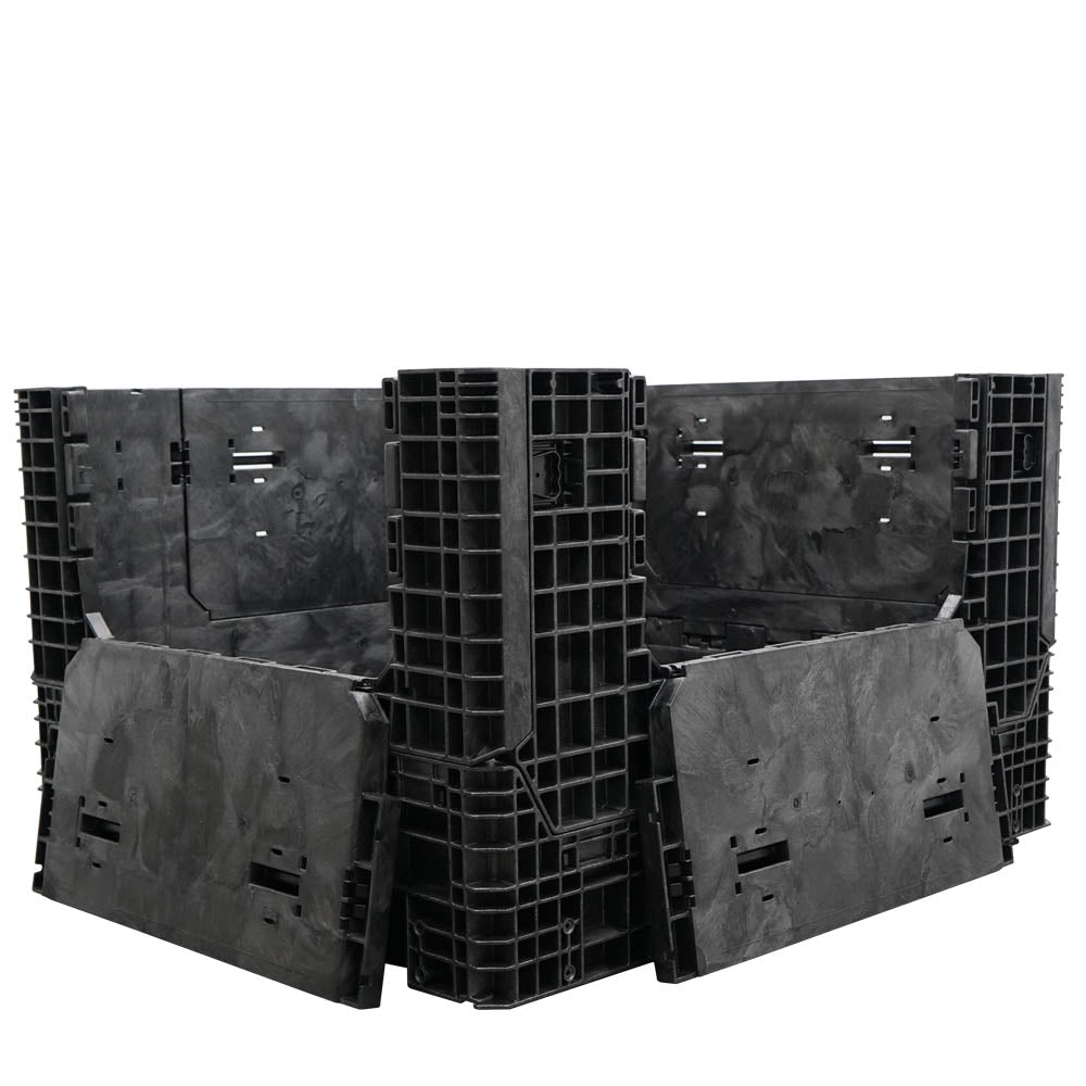 57" x 48" x 34" Extended-Length Collapsible Bulk Container side doors 