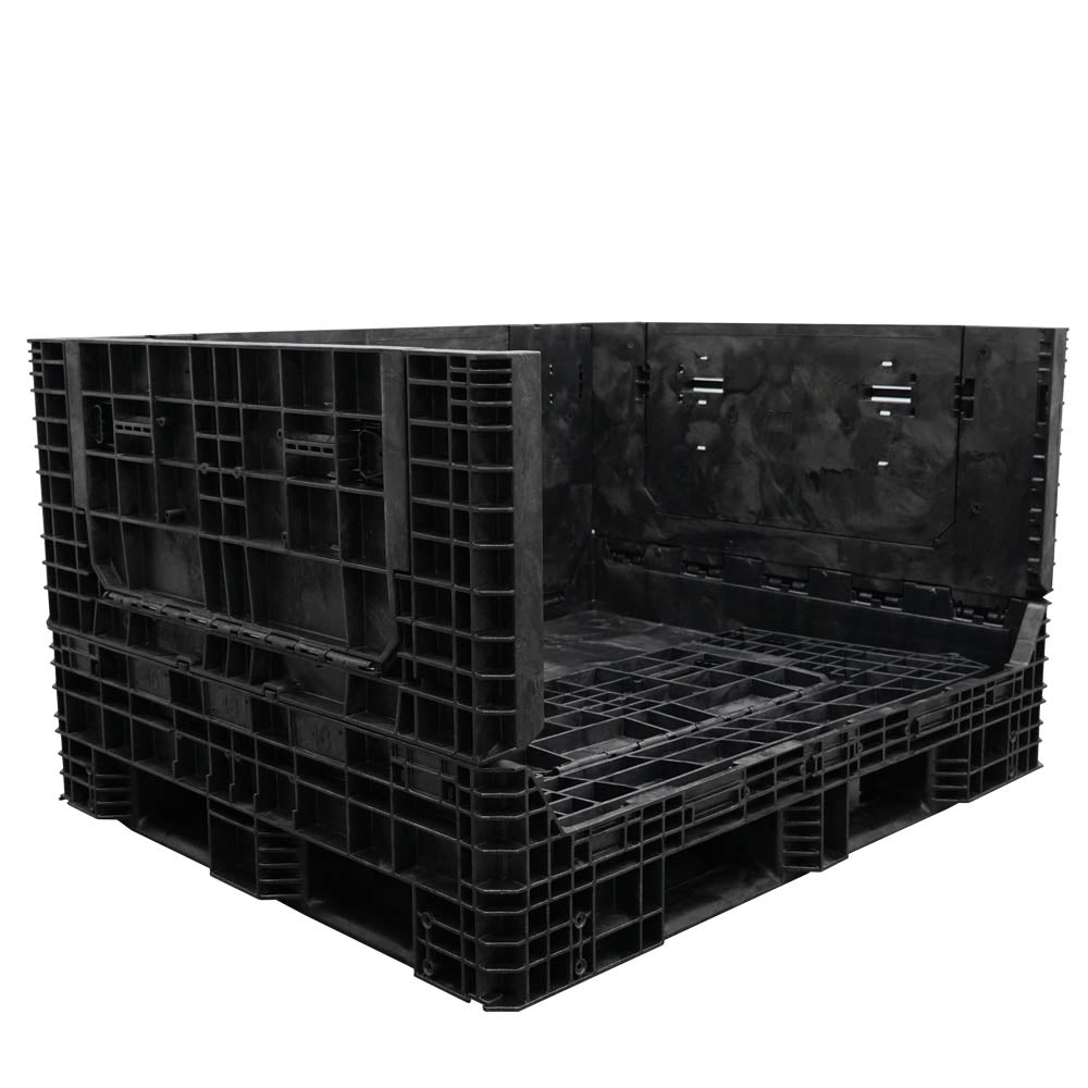 57" x 48" x 34" Extended-Length Collapsible Bulk Container wall down