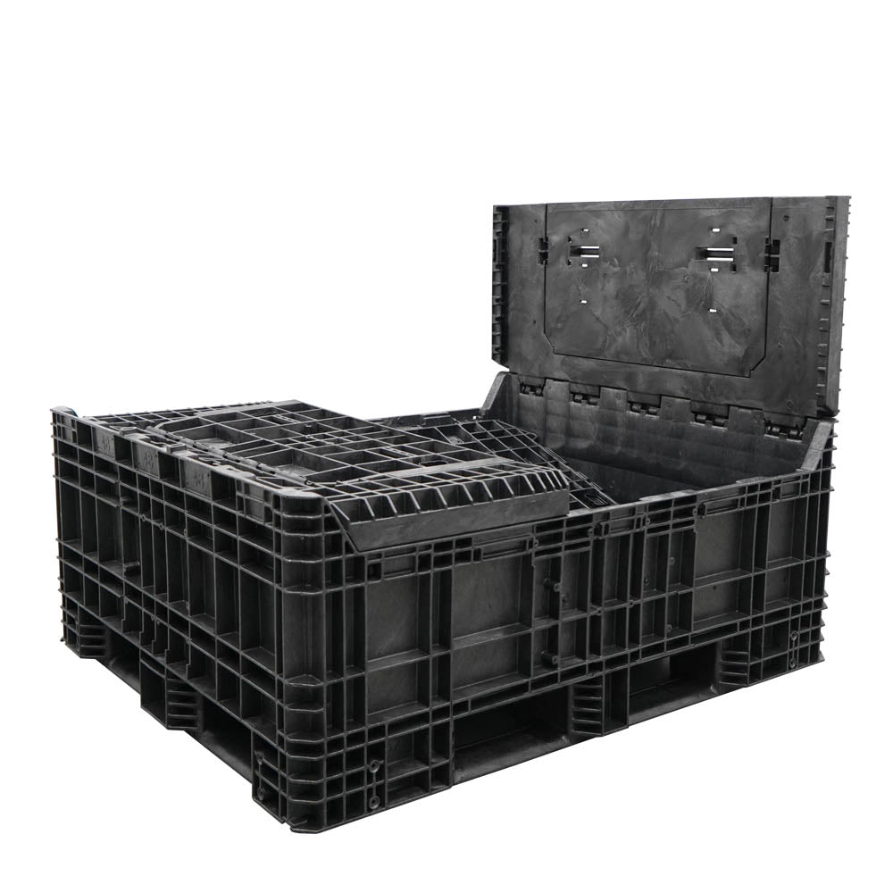 57" x 48" x 44" Extended-Length Collapsible Bulk Container three walls down