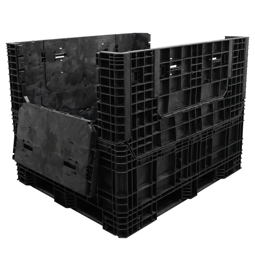 57" x 48" x 44" Extended-Length Collapsible Bulk Container two drop doors 