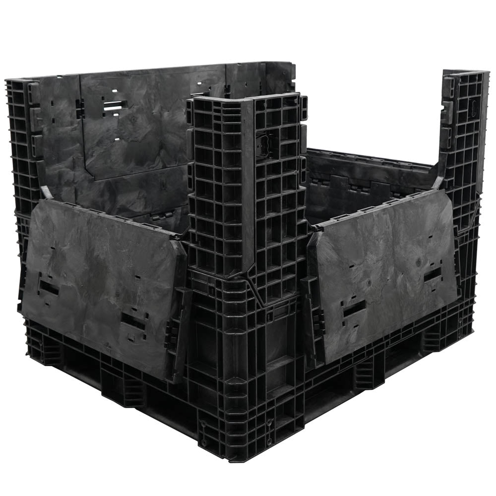 57" x 48" x 44" Extended-Length Collapsible Bulk Container three doors