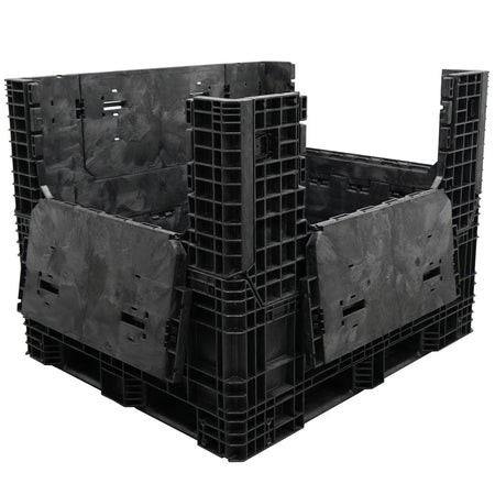57" x 48" x 44" Extended-Length Collapsible Bulk Container three drop doors 