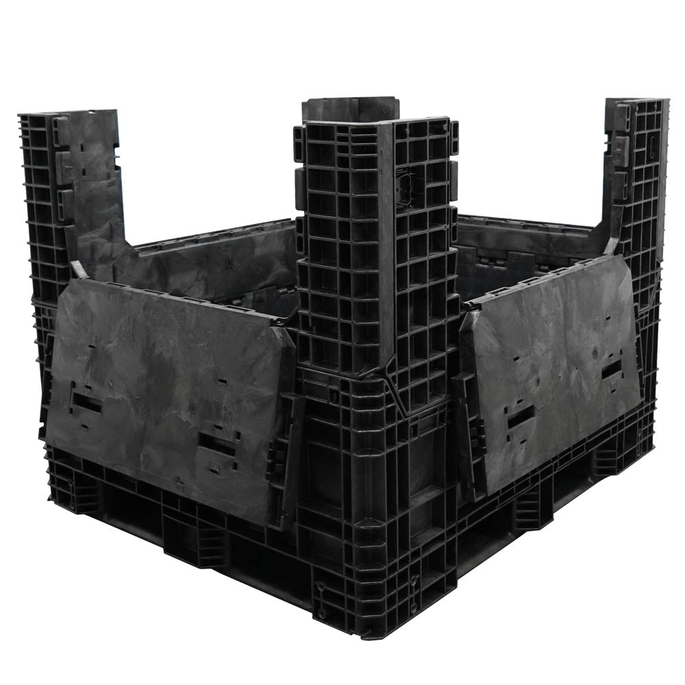57" x 48" x 44" Extended-Length Collapsible Bulk Container four doors