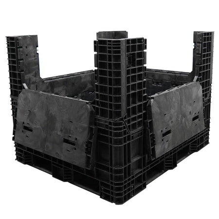 57" x 48" x 44" Extended-Length Collapsible Bulk Container four drop doors 