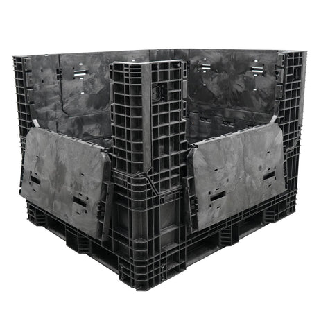 57" x 48" x 44" Extended-Length Collapsible Bulk Container two side doors 
