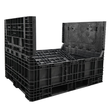 57" x 48" x 44" Extended-Length Collapsible Bulk Container two walls down