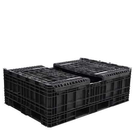 65" x 48" x 50" Extended-Length Collapsible Bulk Container collapsed 