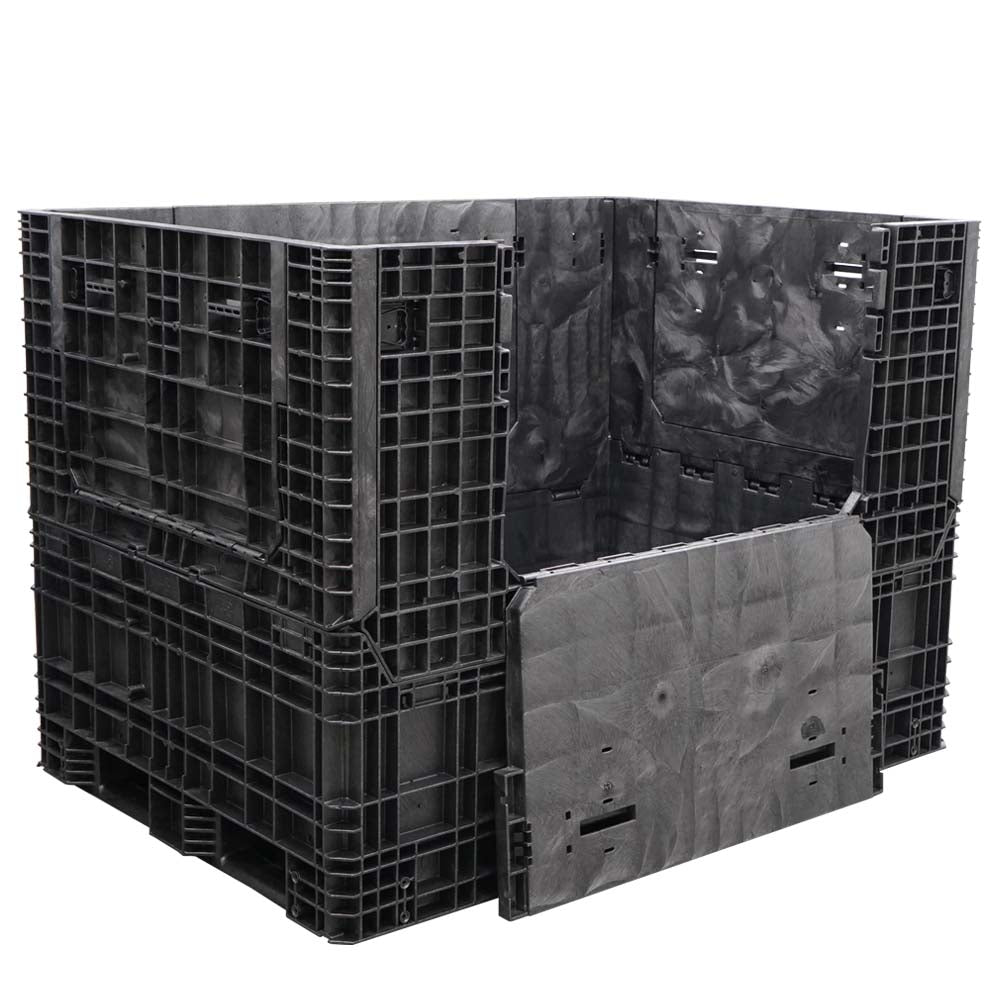 65" x 48" x 50" Extended-Length Collapsible Bulk Container side door