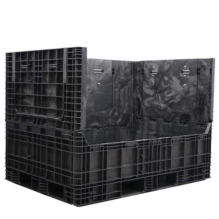 65" x 48" x 50" Extended-Length Collapsible Bulk Container one wall down